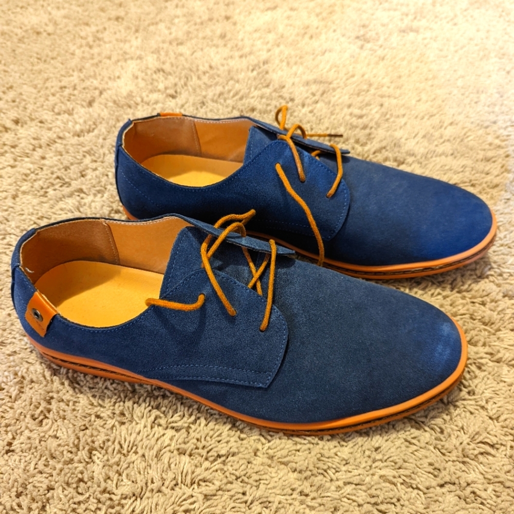 Men's blue suede shoes